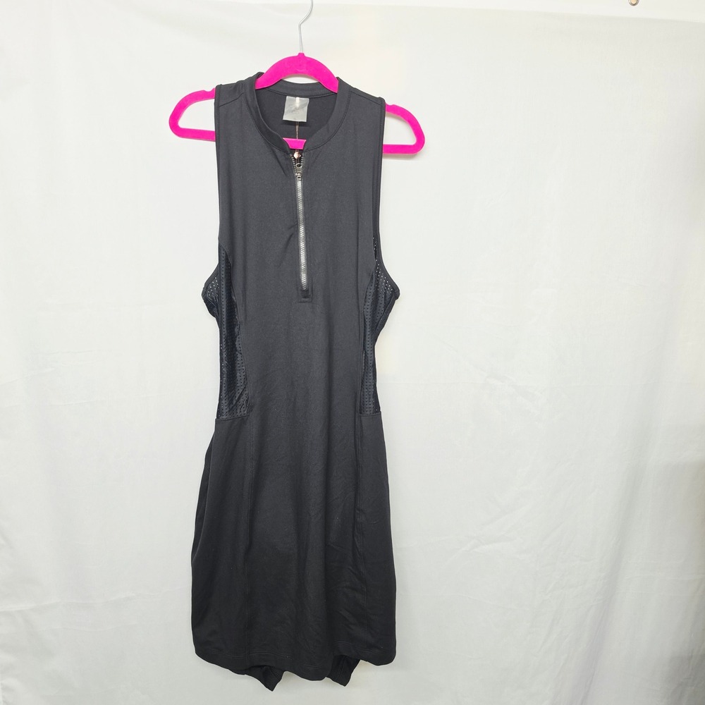 CALIA Perf Sleeveless Dress Womens Small Pure Black Golf Tennis Racerback NWT - Picture 2 of 14